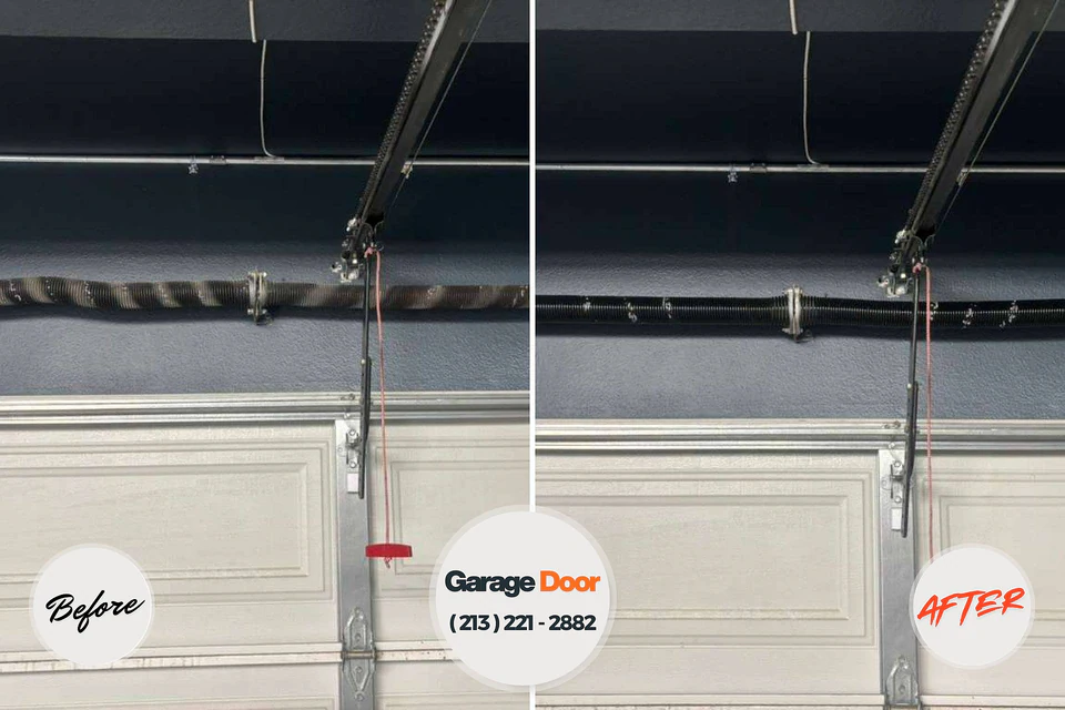Before and after: garage door repair Morro Bay, CA